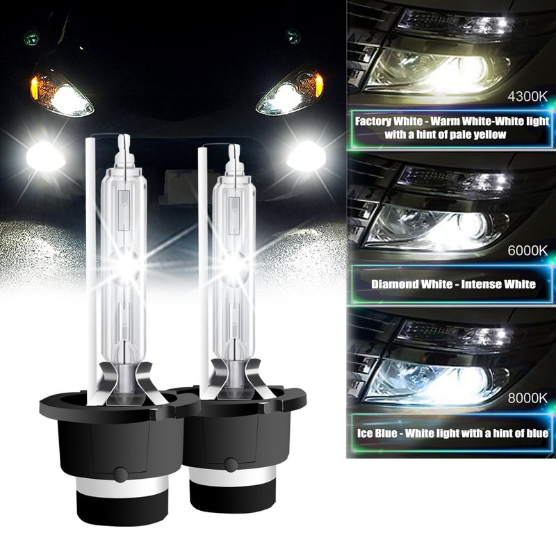 RCP - D4S6 - (A Pair) D4S/ D4R 6000K Xenon HID Replacement Bulb Diamond White Metal Stents Base 12V Car Lamps Head Lights 35W - Image 2